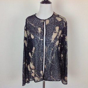 Vintage JMD Glam Beaded Cardigan Top Womens MP